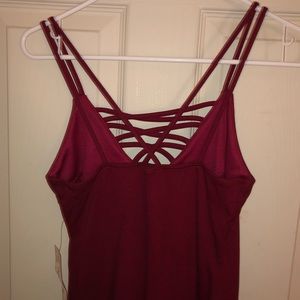 Strappy Wine Mini Dress